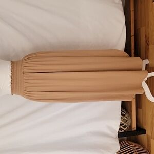 Ninexis Size S Camel Colored Maxi Skirt, Curved Hemline, NEW with Tag